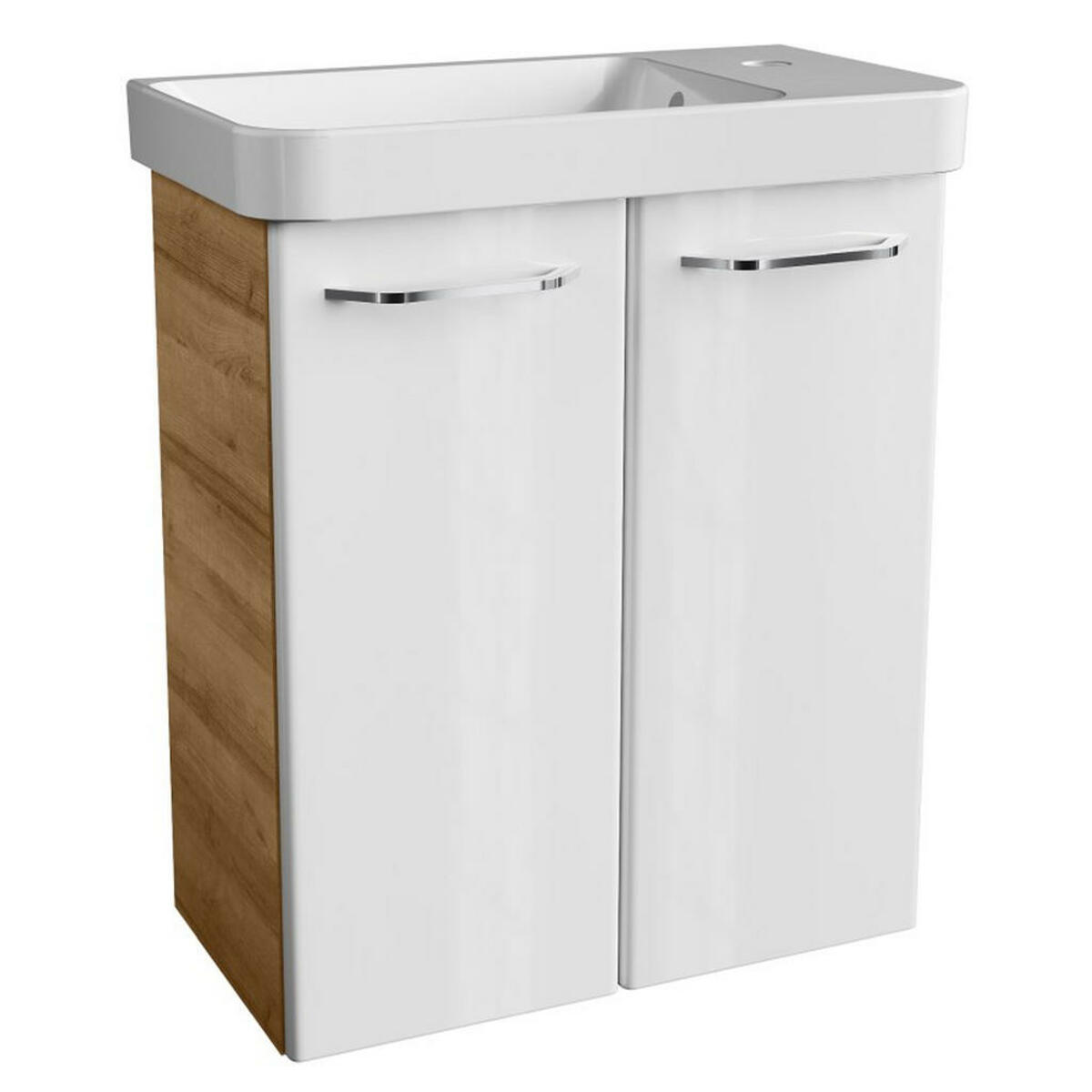 Bild 1 von Voleo Waschtischkombi Lara, Holzwerkstoff, 1 Fächer, 55.5 cm, Made in Germany, hängend, Badezimmer, Waschbecken & Armaturen, Waschtische