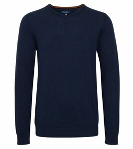 Blend Herren Strick-Pullover aus Baumwolle mit leichten Punkten 20712656  194024 Blau
