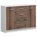 Bild 1 von Kommode, Weiß, Eiche, Kunststoff, 2 Fächer, 4 Schubladen, 118.5x84x34 cm, Wohnzimmer, Kommoden & Sideboards, Kommoden