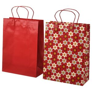 VINTERFINT  Geschenktüte, verschiedene Muster rot 26x35 cm