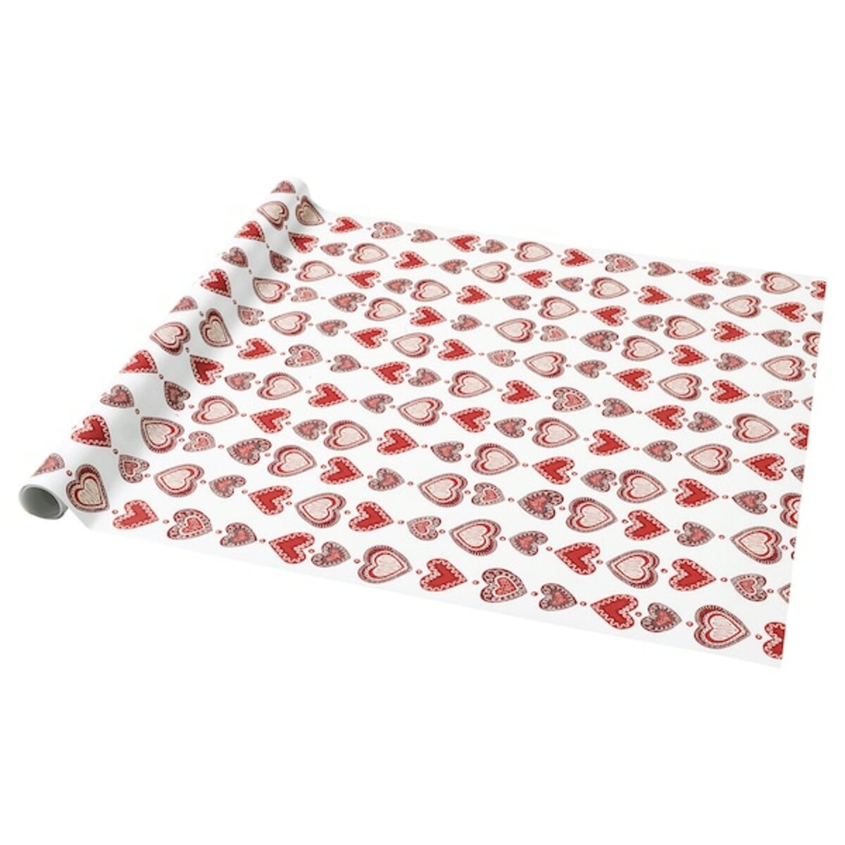 Bild 1 von VINTERFINT  Geschenkpapierrolle, Herzmuster weiß/rot 3x0.7 m