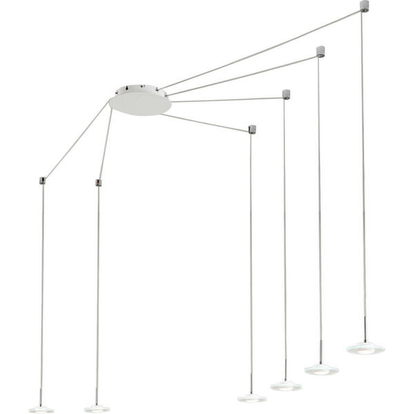 Bild 1 von Fabas Luce Led-Pendelleuchte Susanna, Weiß, Transparent, Metall, Glas, 650x350 cm, ISO 9001, höhenverstellbar, Lampen & Leuchten, Leuchtenserien