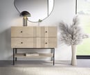 Bild 1 von Sideboard Neria 100 cm Mango White Wash Metall Schwarz 2 Schubladen