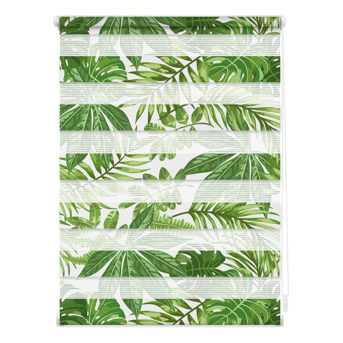 Bild 1 von Lichtblick Duo Rollo Klemmfix, ohne Bohren, blickdicht, Blätter - Grün