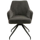 Bild 1 von Mid.you Armlehnstuhl, Grau, Holz, Metall, Textil, Pappel, Sperrholz, Drehkreuz, 57x86x65 cm, Sitzfläche 360° drehbar, Esszimmer, Stühle, Armlehnenstühle