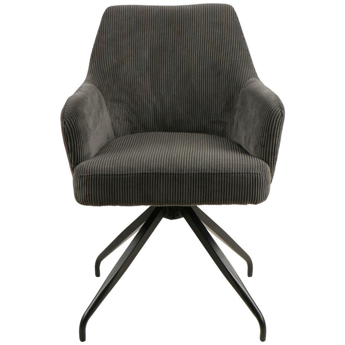 Bild 1 von Mid.you Armlehnstuhl, Grau, Holz, Metall, Textil, Pappel, Sperrholz, Drehkreuz, 57x86x65 cm, Sitzfläche 360° drehbar, Esszimmer, Stühle, Armlehnenstühle