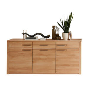 Carryhome Sideboard, Kernbuche, Metall, Kernbuche, massiv, 3 Fächer, 3 Schubladen, 190x86x45 cm, Typenauswahl, Beimöbel erhältlich, stehend, Schlafzimmer, Schlafzimmer Kommoden