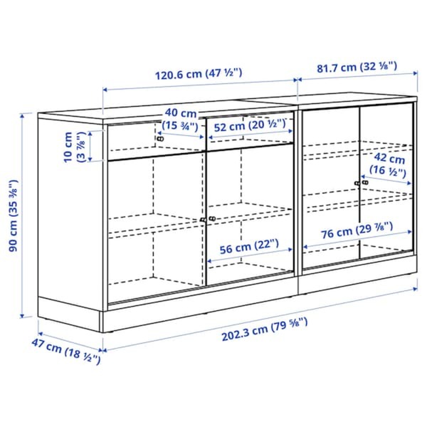 Bild 2 von TONSTAD  Aufbewahrungskombi, Eichenfurnier 202x90 cm