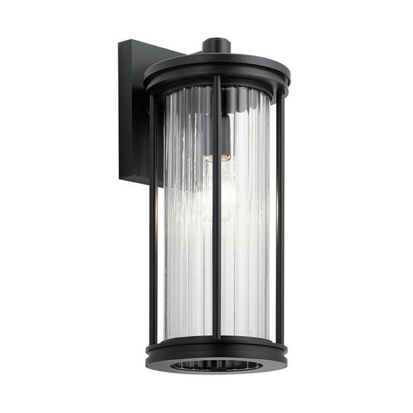 Bild 1 von AUßENWANDLEUCHTE Elstead Barras, Schwarz, Metall, Glas, 40.6x20.3 cm, Grüner Punkt, RoHS, Lampen & Leuchten, Leuchtenserien
