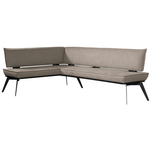 Bild 1 von Carryhome Eckbank, Schwarz, Taupe, Holz, Metall, Textil, Buche, massiv, Eckteil, 215x165 cm, Stoffauswahl, Esszimmer, Bänke, Eckbänke