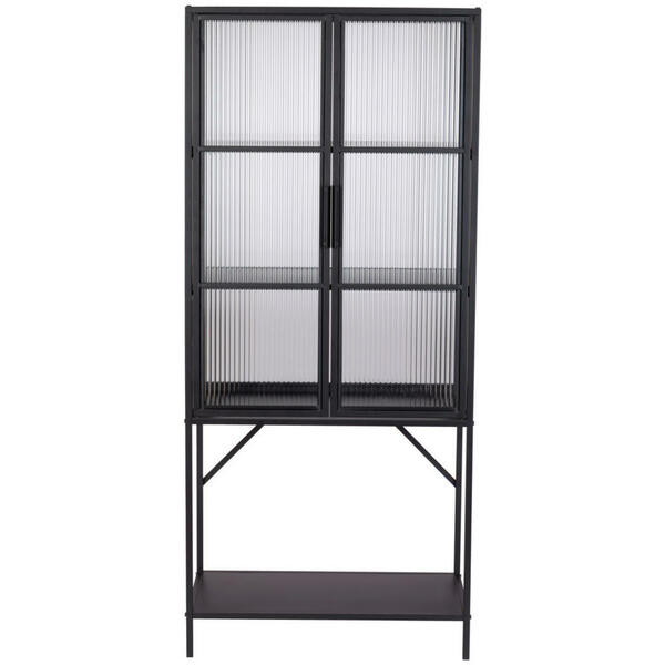 Bild 1 von Mid.you Vitrine, Schwarz, Metall, 4 Fächer, 70x159x40 cm, Esszimmer, Vitrinen