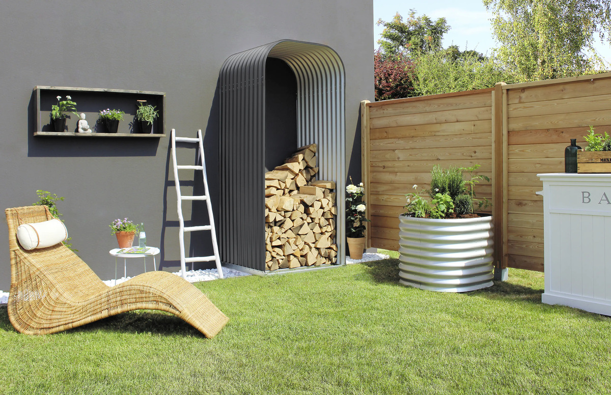 Bild 1 von Vitavia Kaminholzregal Lignum 99 x 86 x 223 cm blank granit Hochformat