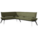 Bild 1 von Carryhome Eckbank, Schwarz, Olivgrün, Holz, Metall, Textil, Buche, massiv, Ottomane rechts, Eckteil, 235x165 cm, Stoffauswahl, Esszimmer, Bänke, Eckbänke