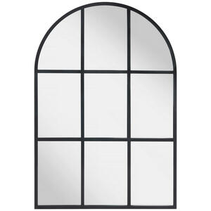 Mid.you Wandspiegel, Schwarz, Metall, Glas, 85x125x3 cm, Bsci, Badezimmer, Badezimmerspiegel, Badspiegel