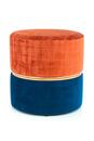 Bild 1 von Hocker Pouf Samt/Eisen Terra Cotta H: 40 cm, Braun, Goldfarben, Dunkelblau, Terracotta