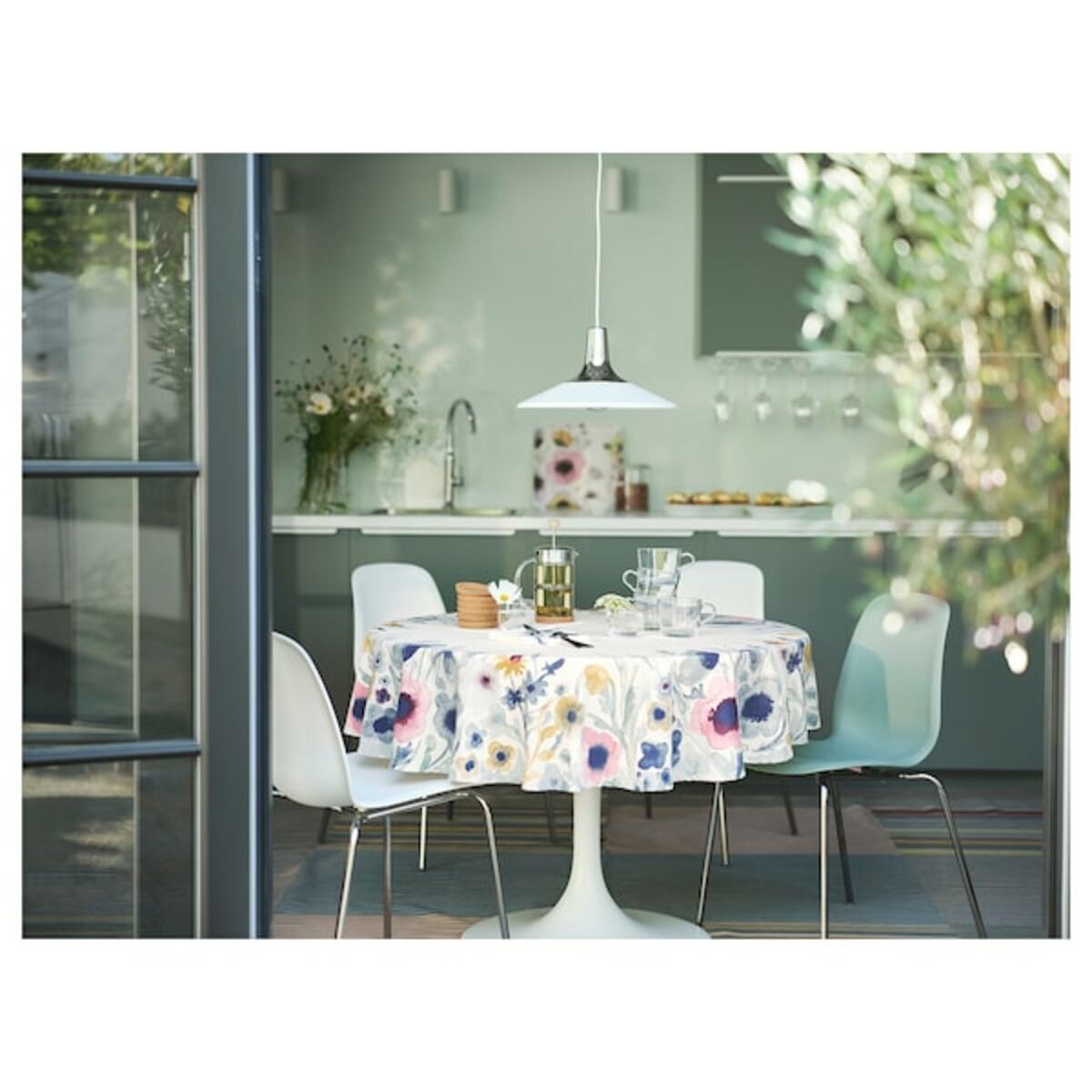 Bild 2 von FYRTIOFYRA  Hängeleuchte, Chromeffekt/weiß 38 cm