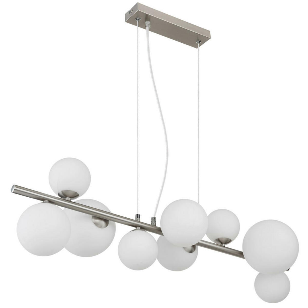 Bild 1 von Globo Led-Hängeleuchte, Opal, Nickel, Transparent, Metall, Kunststoff, Glas, F, 34.5x120 cm, Lampen & Leuchten, Innenbeleuchtung, Hängelampen, Esstischlampen