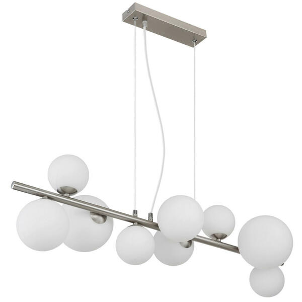 Bild 1 von Globo Led-Hängeleuchte, Opal, Nickel, Transparent, Metall, Kunststoff, Glas, F, 34.5x120 cm, Lampen & Leuchten, Innenbeleuchtung, Hängelampen, Esstischlampen