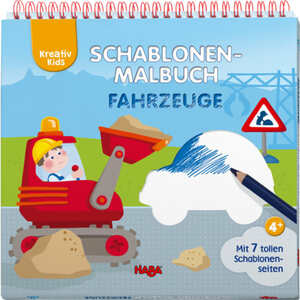 Kreativ Kids – Schablonen-Malbuch Fahrzeuge HABA 304643 Bunt