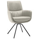 Bild 1 von Dieter Knoll Armlehnstuhl, Creme, Schwarz, Metall, Leder, Semi-Anilinleder, Rundrohr, 60x90x61 cm, Beinauswahl, Lederauswahl, Typenauswahl, Sitzfläche 360° drehbar, Esszimmer, Stühle, Armlehnenst