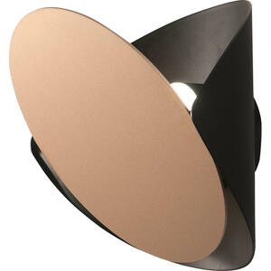 Fabas Luce Led-Wandleuchte Shield, Schwarz, Gold, Metall, 13.5x22 cm, DIN EN ISO 9001, schwenkbar, Lampen & Leuchten, Leuchtenserien