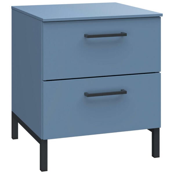 Bild 1 von Novel Nachtschrank Primolar Garda, Blau, Metall, 2 Schubladen, 42x51x41 cm, Typenauswahl, Soft-Close-System, Schlafzimmer, Nachttische