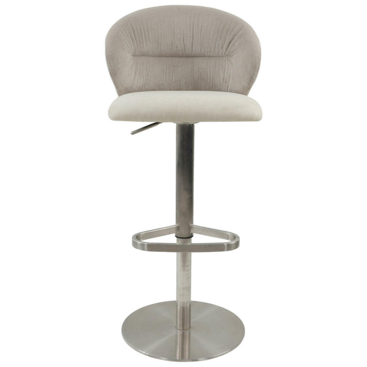 Bild 1 von Mid.you Barhocker, Beige, Metall, Textil, rund, 56x85-111x51 cm, Sitzfläche 360° drehbar, Esszimmer, Barmöbel, Barhocker