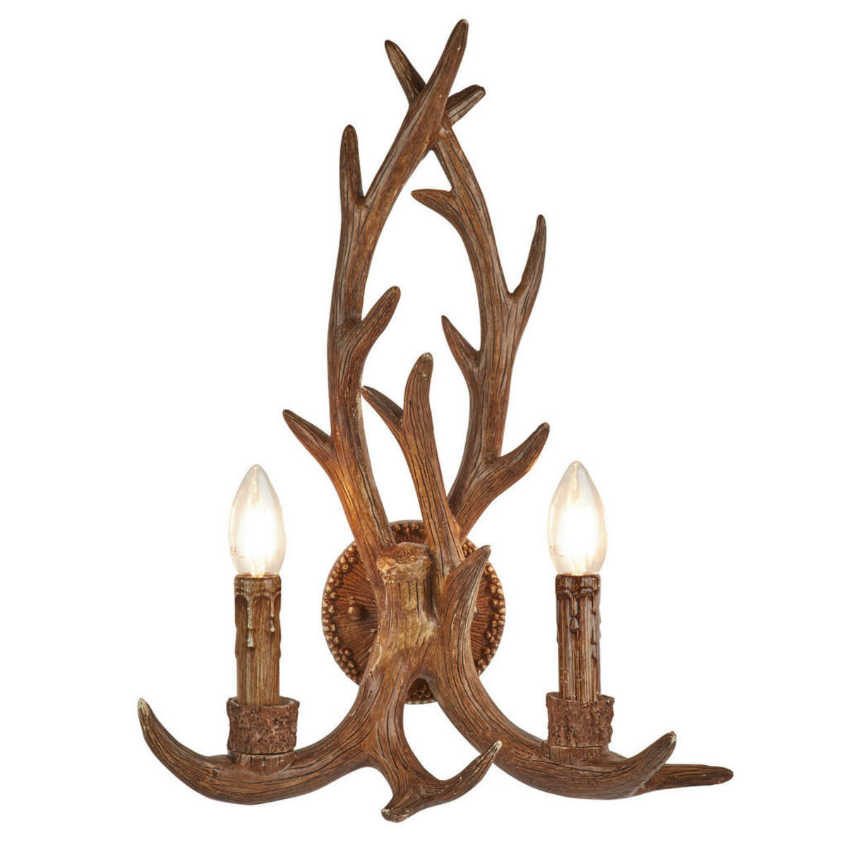 Bild 1 von Wandleuchte Stag, Braun, Metall, Holzwerkstoff, 46 cm, Lampen & Leuchten, Leuchtenserien