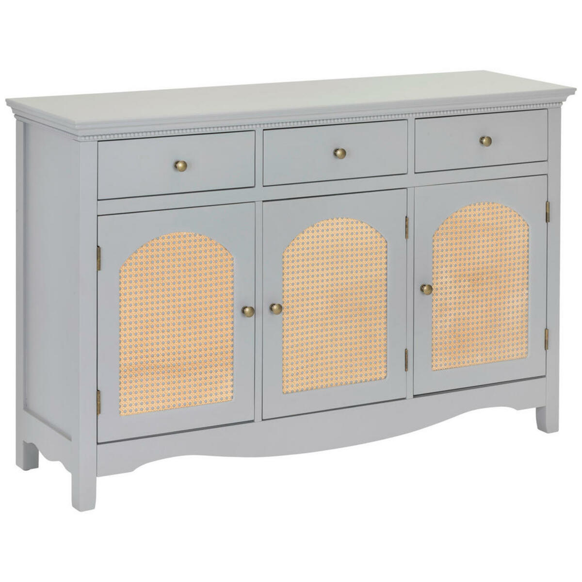 Bild 1 von Mid.you Sideboard, Grau, Natur, Metall, 1 Fächer, 3 Schubladen, 132x85x35 cm, Bsci, Typenauswahl, Wohnzimmer, Kommoden & Sideboards, Sideboards