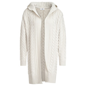 Damen Strickjacke mit Zopfmuster CREME