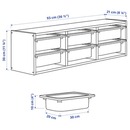 Bild 4 von TROFAST  Wandaufbewahrung, Kiefer weiß gebeizt, hell/dunkelgrau 93x21x30 cm