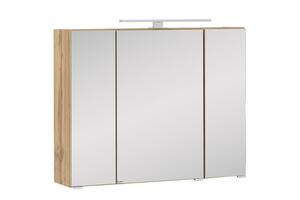 Spiegelschrank mit Türdämpfer + LED Helsinki B: 80 cm, Eiche, Eichefarben
