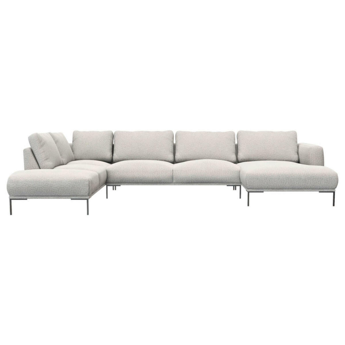 Bild 1 von Livetastic Wohnlandschaft, Hellgrau, Textil, 7-Sitzer, Füllung: Schaumstoff, U-Form, 376x206 cm, Reach, Goldenes M, Oeko-Tex® Standard 100, Made in Europe, FSC Mix, Stoffauswahl, Wohnzimmer, Sofas