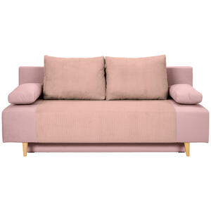 Carryhome Schlafsofa, Rosa, Textil, Buche, massiv, 2-Sitzer, Füllung: Schaumstoff, Silikon,Schaumstoff, Silikon, 191x92x89 cm, Liegefunktion, Schlafen auf Sitzhöhe, Rücken echt, Kinder & Jugendmö