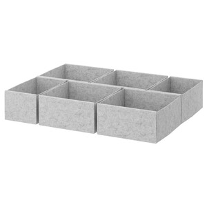 KOMPLEMENT  Box 6er-Set, hellgrau 65x54 cm