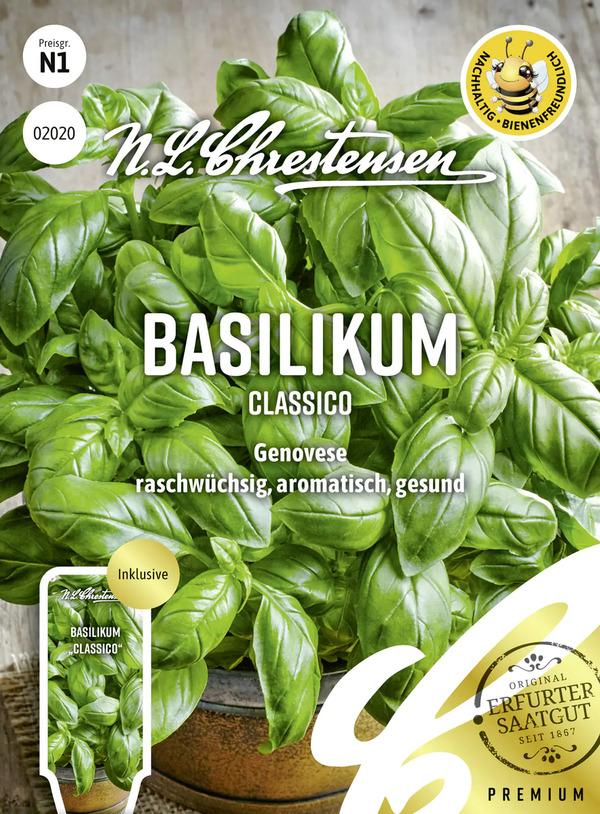 N.L.Chrestensen Saatgut Basilikum Classico ca. 150 Pflanzen von Globus