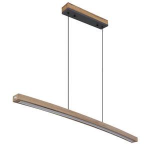 Globo Led-Hängeleuchte, Graphit, Opal, Schwarz, Dunkelbraun, Metall, Kunststoff, Holzwerkstoff, Holzoptik,Holzoptik, 7x120 cm, höhenverstellbar, 3 Helligkeitsstufen, Touch (on/off), Lampen & Leucht