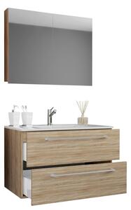 Badezimmer Badinos 3-teilig Sonoma Eiche B: 80 cm, Sonoma Eiche