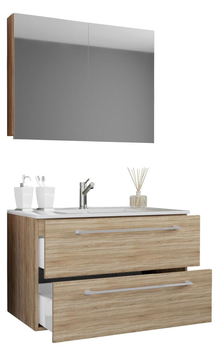 Bild 1 von Badezimmer Badinos 3-teilig Sonoma Eiche B: 80 cm, Sonoma Eiche