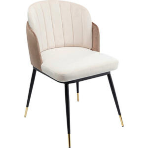 Kare-Design Stuhl, Schwarz, Gold, Beige, Metall, Textil, konisch, 52x81x58 cm, Esszimmer, Stühle, Esszimmerstühle