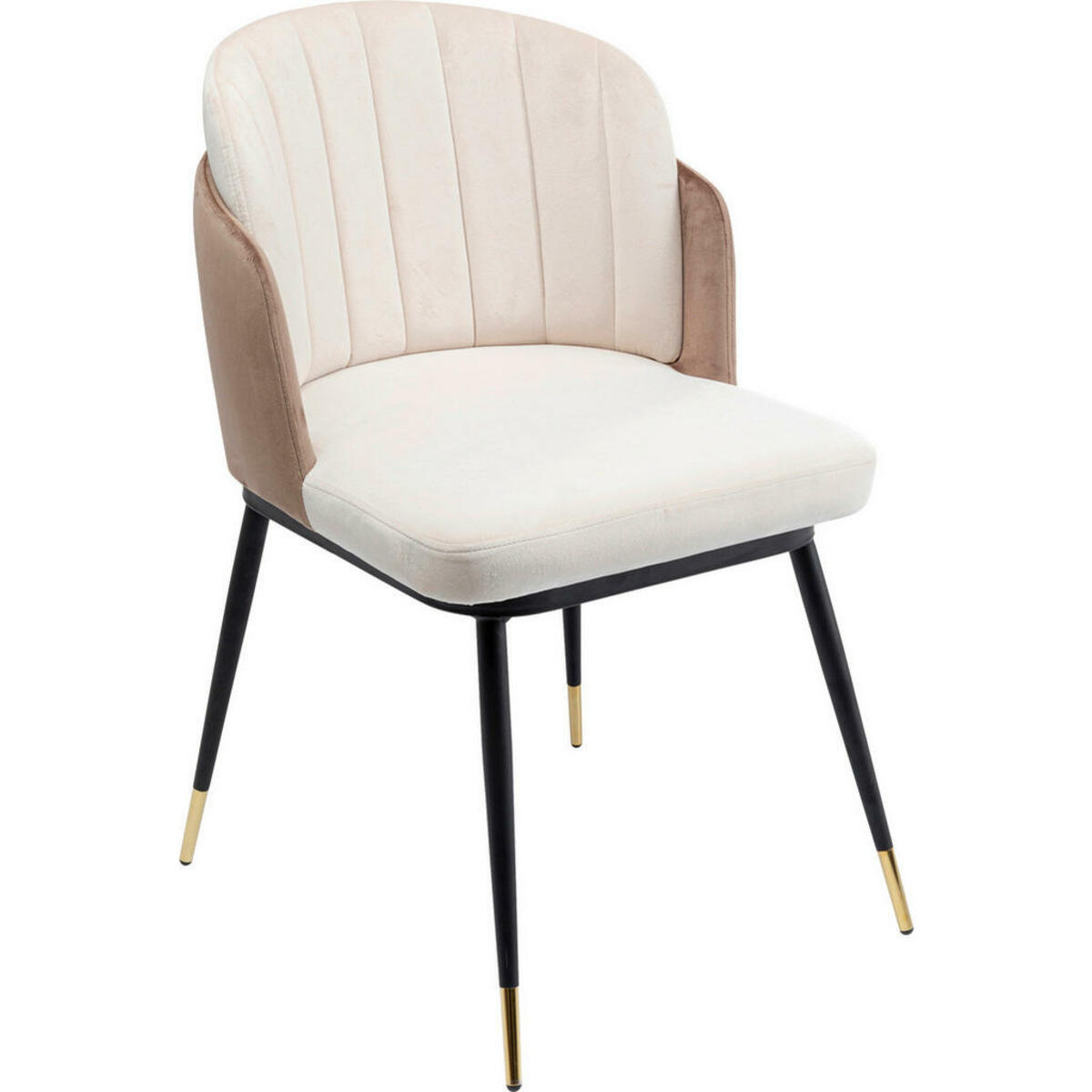 Bild 1 von Kare-Design Stuhl, Schwarz, Gold, Beige, Metall, Textil, konisch, 52x81x58 cm, Esszimmer, Stühle, Esszimmerstühle