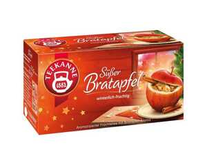 Teekanne Tee Süßer Bratapfel Früchtetee mit Bratapfelgeschmack 50 g 20er