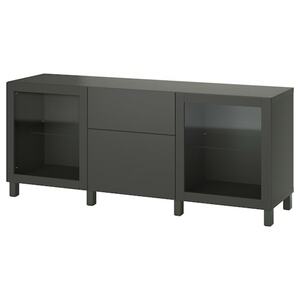 BESTÅ  Aufbewahrung mit Schubladen, dunkelgrau Lappviken/Sindvik/Stubbarp dunkelgrau 180x42x74 cm