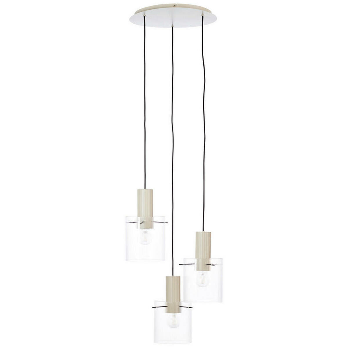 Bild 1 von Dieter Knoll Hängeleuchte, Beige, Transparent, Metall, Glas, 150 cm, höhenverstellbar, Lampen & Leuchten, Innenbeleuchtung, Hängelampen, Esstischlampen