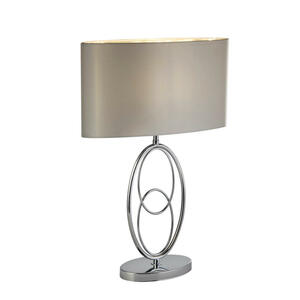 Tischleuchte Looby, Silber, Chrom, Kunststoff, Textil, 16x53 cm, Lampen & Leuchten, Innenbeleuchtung, Tischlampen, Tischlampen
