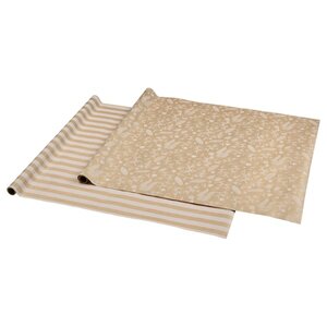 VINTERFINT  Geschenkpapierrolle, verschiedene Muster braun 3x0.7 m/2.10 m²x2 Stück