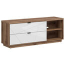 Bild 1 von Lowboard, Eiche, Weiß Hochglanz, Metall, 1 Fächer, 2 Schubladen, 156x61x42.5 cm, Wohnzimmer, Wohnwände, Lowboards