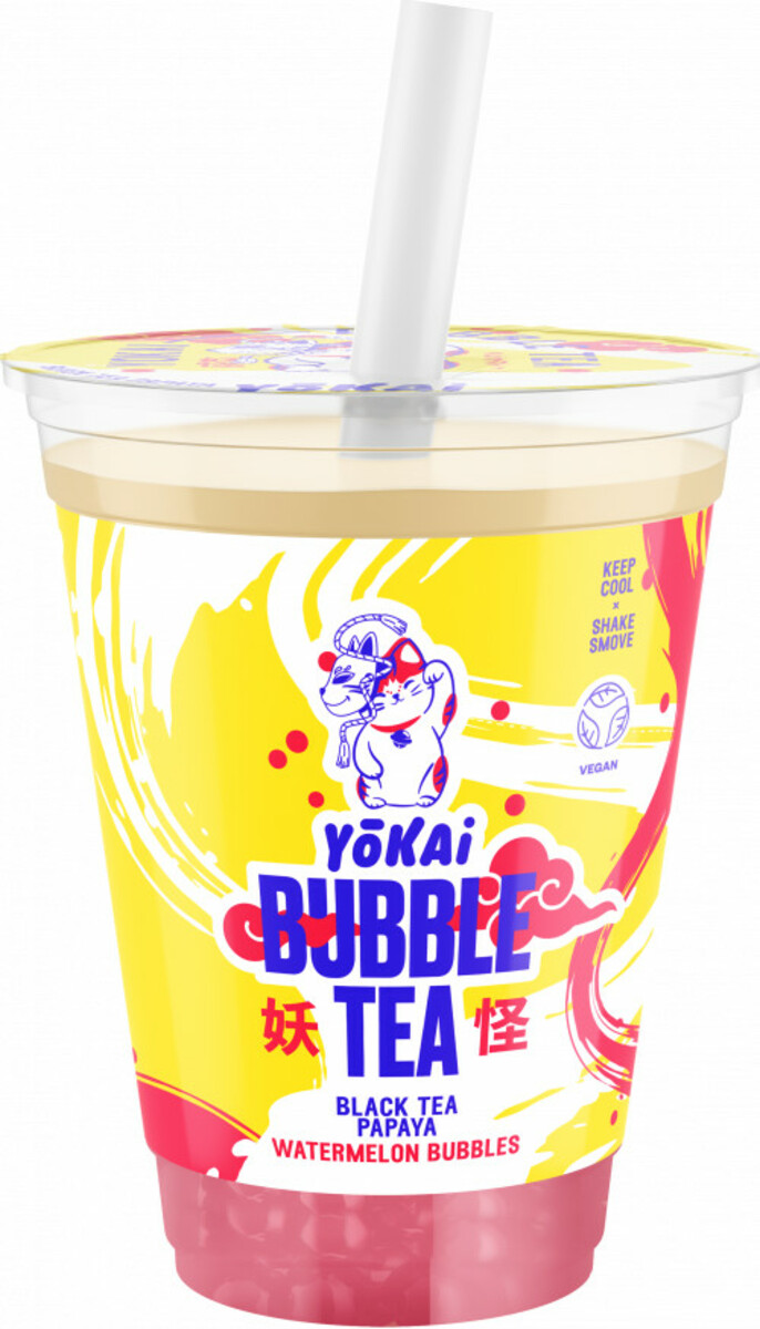 Bild 1 von Yokai Bubble Tea Black Tea Papaya Watermelon Bubbles 0,4L