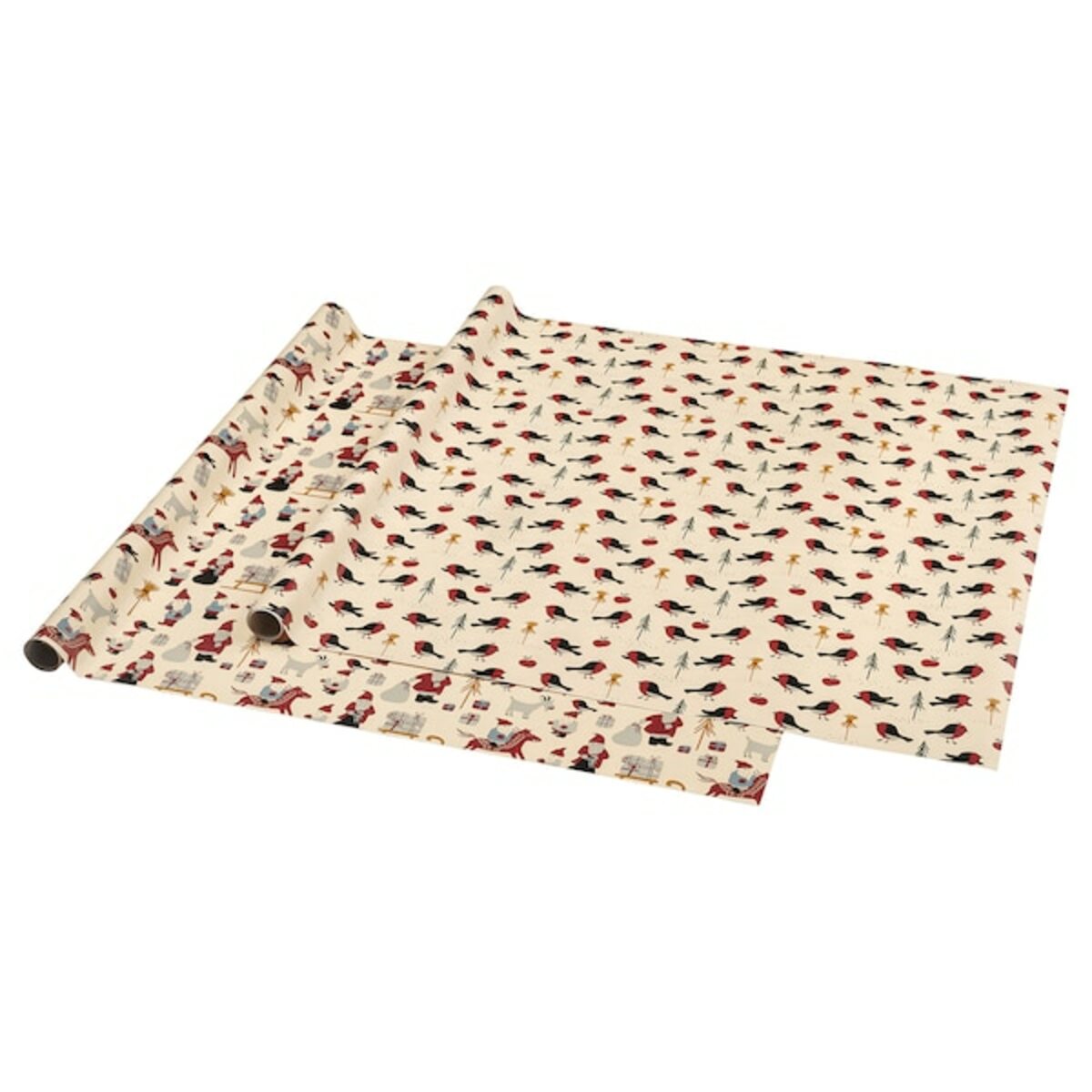 Bild 1 von VINTERFINT  Geschenkpapierrolle, verschiedene Muster elfenbeinweiß 3x0.7 m/2.10 m²x2 Stück