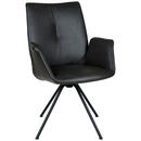 Bild 1 von Dieter Knoll Armlehnstuhl, Anthrazit, Schwarz, Metall, Leder, Echtleder, Semi-Anilinleder, Rundrohr, 60x90x61 cm, Lederauswahl, Typenauswahl, Sitzfläche 360° drehbar, Esszimmer, Stühle, Armlehnens